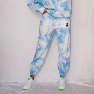 Playboy x Missguided tie dye sweatpants